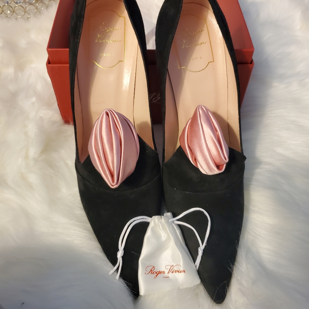 Roger Vivier- Black Suede Heels